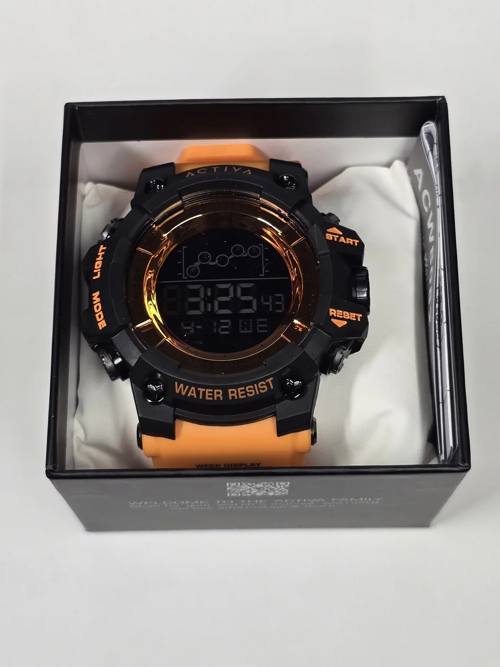 Activa Summit X Invicta Unisex Digital Watch - 50mm. Orange, Black (ACW8082-009)